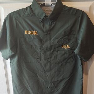 NDSU Bison Knights Apparel Men's Forest Green Button Down Shirt